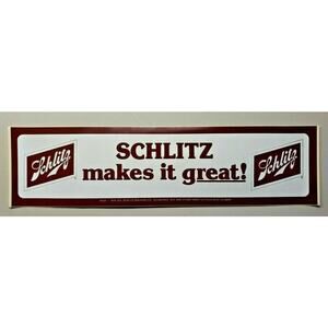 Vintage 1979 Rare 'Schlitz Makes It Great! " Bumper Sticker Milwaukee Wis.